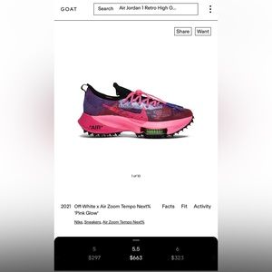 Off- White x Air Zoom Tempo Next% 'Pink Glow